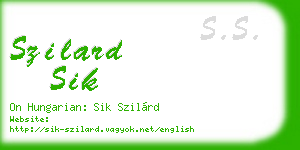 szilard sik business card